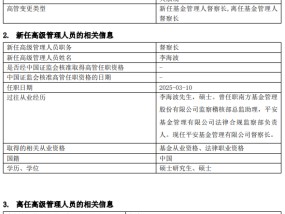 平安基金高管变更：陈特正转任风控负责人 新任李海波为督察长